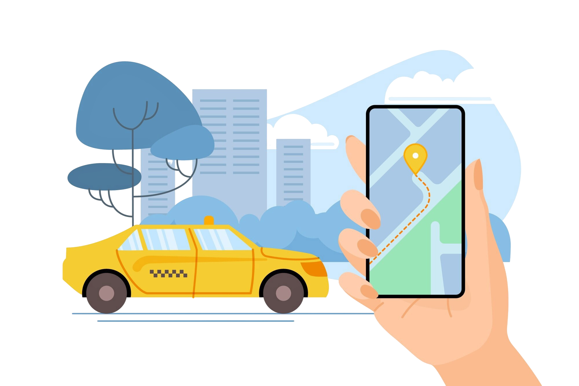 Taxi Service Illustration